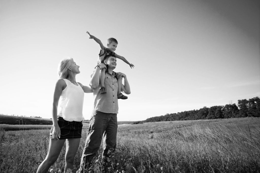 happy family having fun outdoors